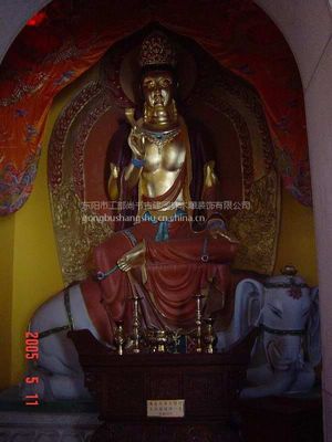 东阳木雕 实木佛像、供桌与功德箱，专业寺庙道观定制服务